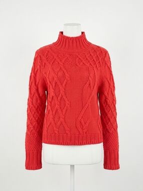 NEW DOLCEZZA women's cable knit sweater in red